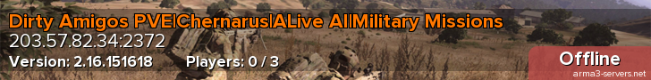 Dirty Amigos PVE|Chernarus|ALive AI|Military Missions