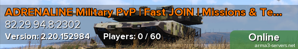 ADRENALINE Military PvP | Fast JOIN | Missions & Territories