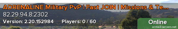 ADRENALINE Military PvP | Fast JOIN | Missions & Territories