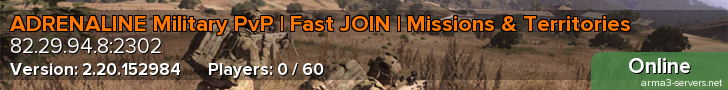 ADRENALINE Military PvP | Fast JOIN | Missions & Territories