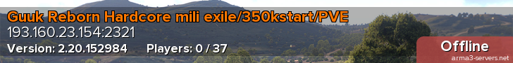 Guuk Reborn Hardcore mili exile/350kstart/PVE